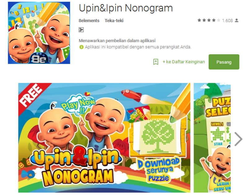 7 Game Android dengan Tema Upin Ipin