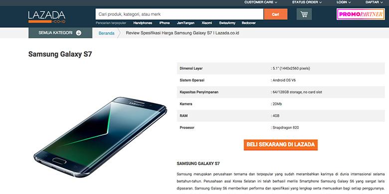 Galaxy S7 Nongol di Lazada