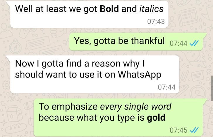 Membuat Teks Bold dan Italic, Fitur Baru WhatsApp