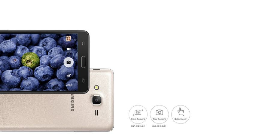 Samsung Galaxy On 7, Sentuhan Cover Belakang Seperti Kulit