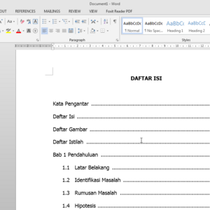 Membuat Daftar Isi Otomatis dengan Microsoft Word