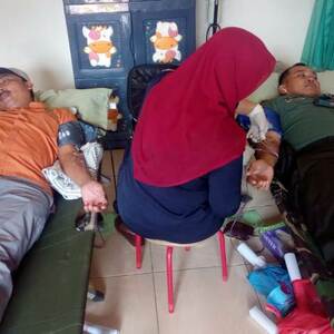 Peran Serta Koramil 0815/13 Kutorejo Dalam Baksos Donor Darah