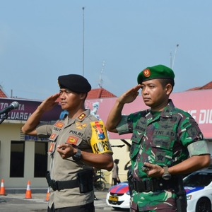 TNI Polri  Komponen Masyarakat Di Mojokerto Apel Kesiapan Pam Pemilu 2019