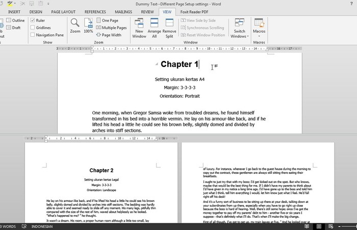 Tips Membagi Tampilan Jendela Dokumen pada Microsoft Word