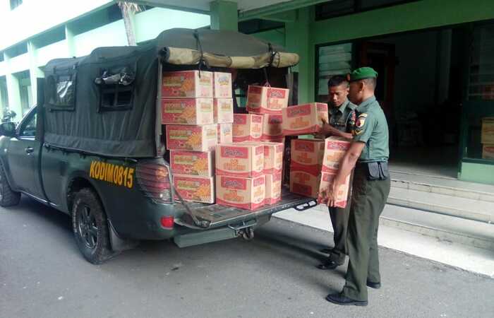 Kodim 0815 Mojokerto Kirim Bantuan Logistik Untuk Korban Gempa Sumenep