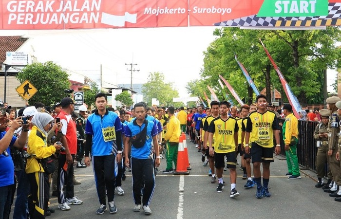 Gerak Jalan Perjuangan Mojokerto Suroboyo, Ini Peran Serta Kodim 0815