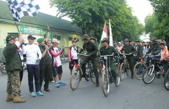 Kasdim 0815 Bersama Kapolres Mojokerto Kota Lepas Ngonthel Napak Tilas Jenderal Soedirman